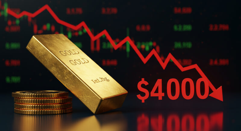 Gold Drops Below the $4,000 Psychological Threshold